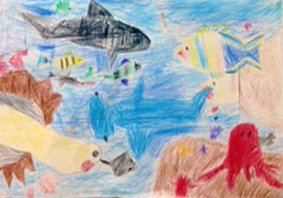 生徒の作品「海の生き物」